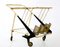 Vintage Brass & Wood Serving Cart, 1950s 2