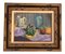 Bodegón con violetas, años 60, pintura sobre lienzo, enmarcado, Imagen 1