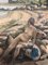 Modernist Female Nude at the Beach, 20th Century, Painting on Canvas 2