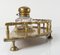 19th Century English Faux Bamboo Brass Inkwell Desk Set 4