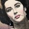 Retrato de Elizabeth Taylor, años 90, dibujo en forma de pizarra, Imagen 2