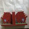 Handgefertigte Vintage Rhinoceros Kinderbuchstützen aus Holz, 2er Set 7