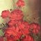 Natura morta con rose rosse, anni '50, Dipinto su legno, Immagine 3