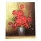 Natura morta con rose rosse, anni '50, Dipinto su legno, Immagine 1