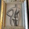 Estudios de desnudos femeninos abstractos, años 50, carboncillo, enmarcado. Juego de 2, Imagen 2