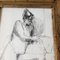 Desnudo Femenino, Dibujo A Tinta, Años 70, Enmarcado, Imagen 2