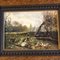 Small European Landscape with Ducks, 1970s, Paint on Wood, Framed, Image 2