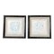 Wayne Cunningham, Untitled, 1980s, Abstract Blue Ink Drawings, Framed, Set of 2 1