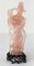 Chinese Carved Rose Quartz Crystal Guanyin Figure 10