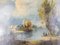 Artista europeo, paisaje de pesca continental, década de 1800, pintura sobre lienzo, Imagen 7