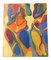 Composición abstracta modernista colorida, años 70, pintura sobre lienzo, Imagen 1