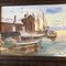 New England Rockport Impressionist Seaport, anni '60, dipinto su tela, con cornice, Immagine 2