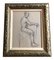 Nudo maschile in stile Academy, anni '50, carboncino, con cornice, Immagine 1