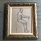 Nudo maschile in stile Academy, anni '50, carboncino, con cornice, Immagine 5