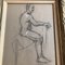 Academy Style Male Nude, 1950s, Charcoal, Framed 2