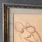 Desnudo femenino, Dibujo sepia, años 50, Obra de arte en papel, Enmarcado, Imagen 3