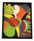 Bodegón modernista abstracto, años 70, Pintura sobre masonita, Enmarcado, Imagen 1
