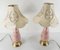 Lámparas de mesa Hollywood Regency Mid-Century en rosa y dorado. Juego de 2, Imagen 4