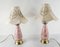 Lámparas de mesa Hollywood Regency Mid-Century en rosa y dorado. Juego de 2, Imagen 9