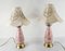 Mid-Century Hollywood Regency Pink and Gold Boudoir Table Lamps, Set of 2 9