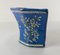 Antique French Faience Majolica Blue Floral Wall Pocket 6