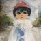 Artista impresionista francés, Big Eyed Child, años 60, Pintura sobre lienzo, Imagen 3