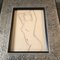 Estudio abstracto de mujeres desnudas, años 70, Dibujo al carboncillo, Enmarcado, Imagen 2
