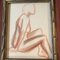 Female Nude Study, Charcoal/Sepia Drawing, 1940s, Framed 2
