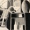 Pentole e bastoncini in interni, anni '70, Carboncino su carta, Immagine 4
