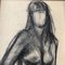 Estudio abstracto con desnudos de mujeres, años 60, carboncillo, enmarcado, Imagen 2