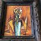 Abstract Female Carrying a Jug Painting, 1960s, Painting on Wood, Framed 2