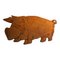 Folk Art Painted Wood Pig Cut Out Wall Hanging, 1970s 1