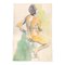 Desnudo femenino abstracto, años 70, acuarela a doble cara sobre papel, Imagen 1