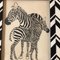 Cornice da tavolo piccola vintage con stampa zebrata in legno intarsiato, anni '70, Immagine 2