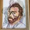 Portrait of Van Gogh, 1970s, Pencil & Marker on Paper, Framed 2