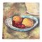 Bodegón modernista con frutas, años 70, Pintura sobre lienzo, Imagen 1