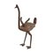 Vintage Bronze Benin Ostrich 7