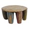 Vintage Nupe Low Wooden Stool, Image 1