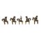 Vintage Dogon Pferde- und Reiterfiguren aus Messing, 5 . Set 4