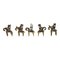 Vintage Brass Dogon Horse and Rider Figures, Set of 5 1