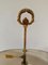 Vintage Brass Bouillotte Lamp with Burgundy Tole Shade, Image 2