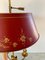 Mid-Century Brass Three-Arm Bouillotte Lamp with Red Tole Shade 5