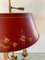 Mid-Century Brass Three-Arm Bouillotte Lamp with Red Tole Shade, Image 5