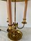 Mid-Century Brass Three-Arm Bouillotte Lamp with Red Tole Shade 3