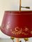 Mid-Century Brass Three-Arm Bouillotte Lamp with Red Tole Shade 4