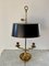 Mid-20th Century Brass Bouillotte Double Dolphin Lamp with Black Tole Shade, Image 8