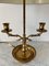 Mid-20th Century Brass Bouillotte Double Dolphin Lamp with Black Tole Shade, Image 5