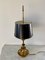 Mid-20th Century Brass Bouillotte Double Dolphin Lamp with Black Tole Shade, Image 7