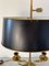 Mid-20th Century Brass Bouillotte Double Dolphin Lamp with Black Tole Shade 3