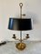 Mid-20th Century Brass Bouillotte Double Dolphin Lamp with Black Tole Shade 11
